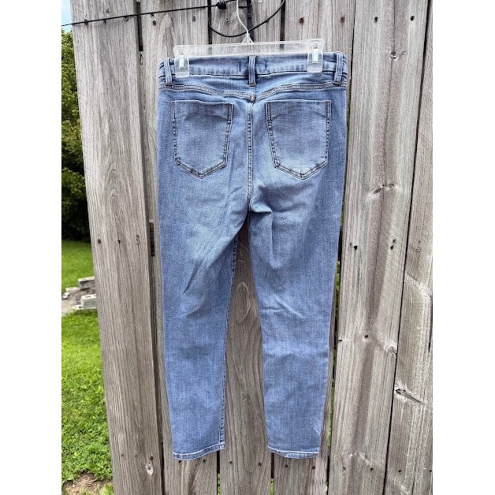 Indie Grunge Studio Blue Skinny Jeans 29 Blue Light Wash Distressed High Rise - Picture 2 of 7